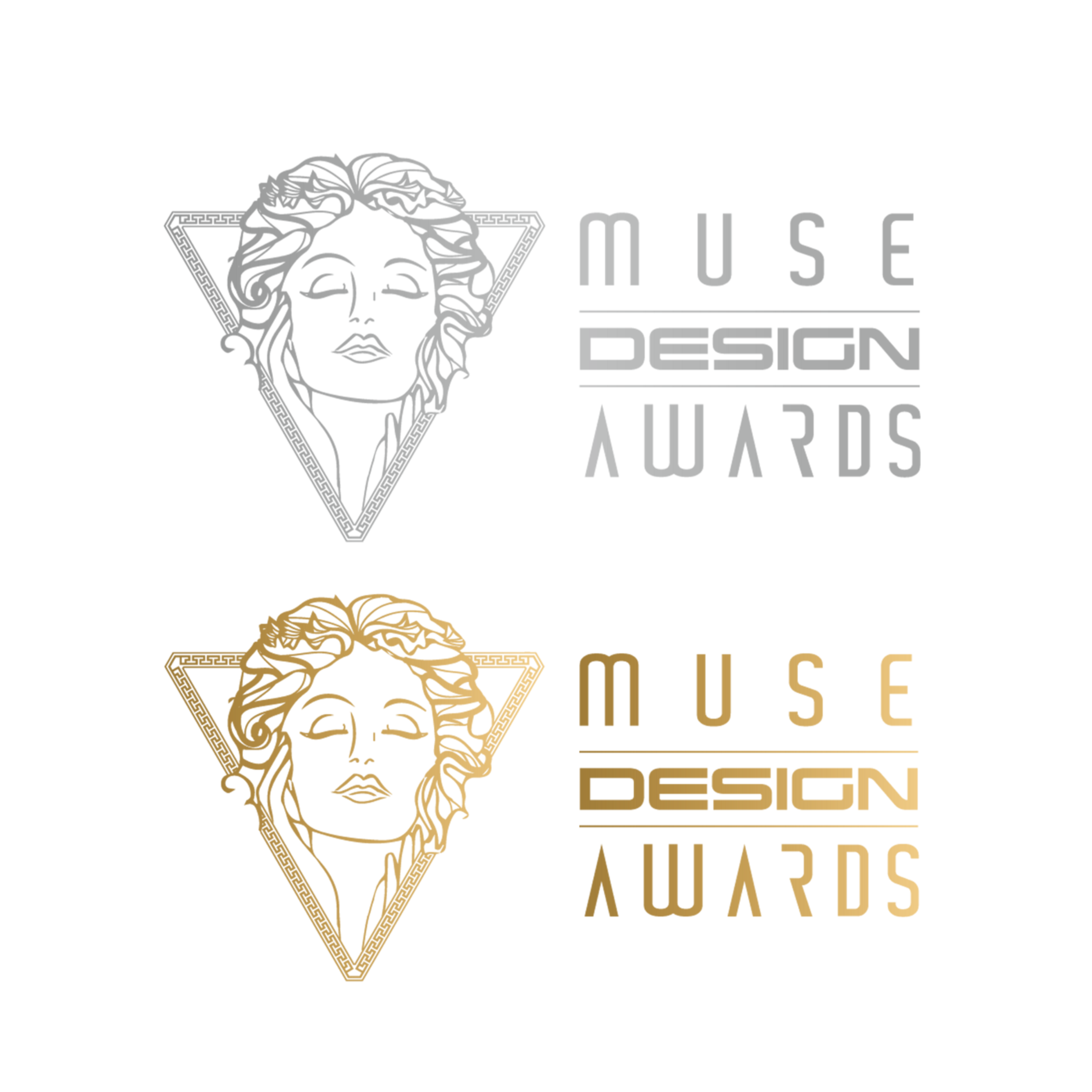 MUSE Design Logo Gold,Silver Vertical